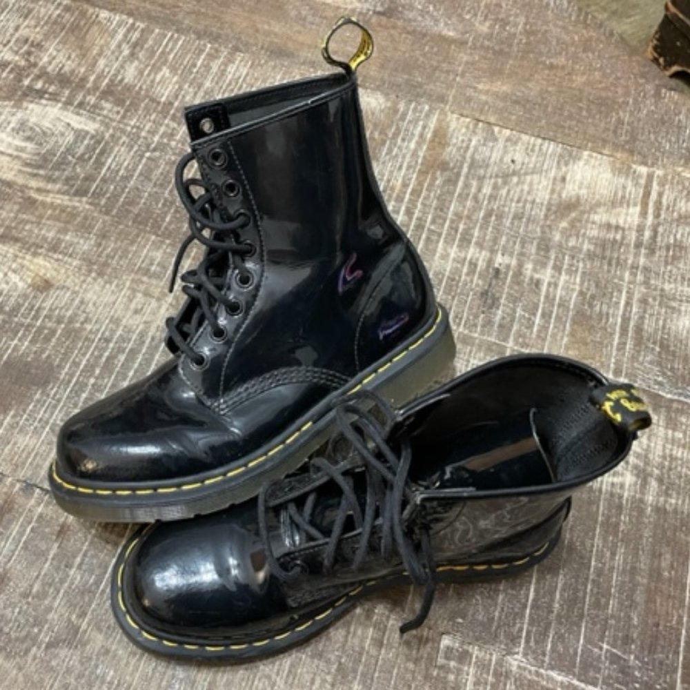 Doc Martens Classic Patent Leather Boots, size 8